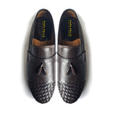 Men Formal Premium Mild Tassel Brown Woven Logomix002