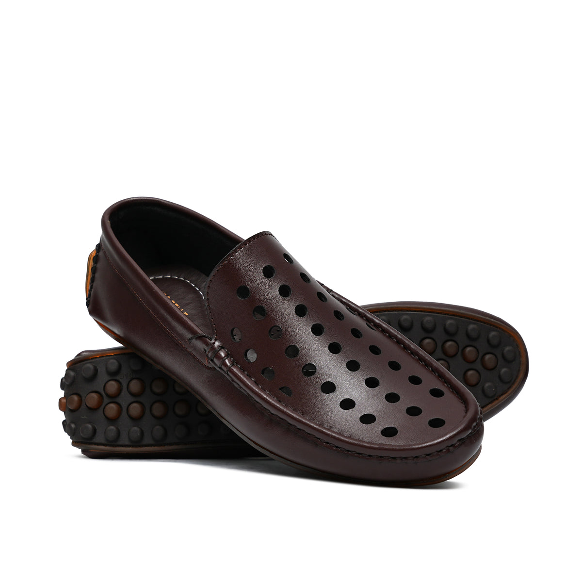 Brown Perforated Loafer LS21