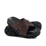 Brown Croc Slipper SA163