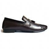 Men Formal Premium Mild Tassel Brown Woven Logomix002