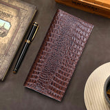 Men Leather Brown Long Wallet Q9