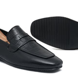Black Croc Embossed Shoe PH25