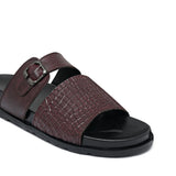 Brown Croc Slipper SA127