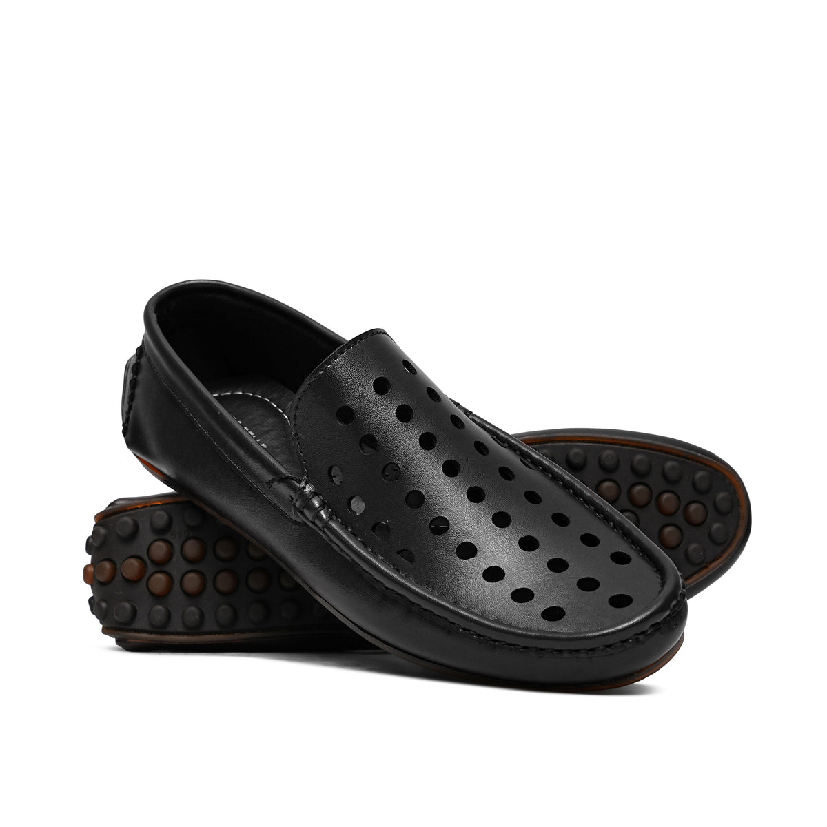Black Perforated Loafer LS20