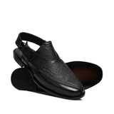Black Leather Sandal GT30