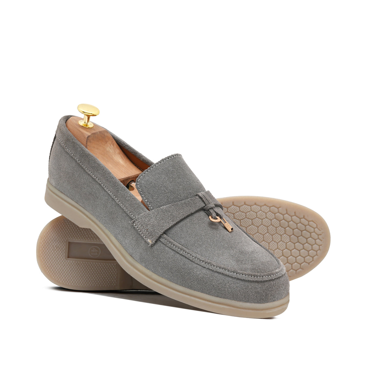 Grey Suede Tassel Shoe LU28