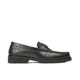 Black Croc Leather Shoe PJ01