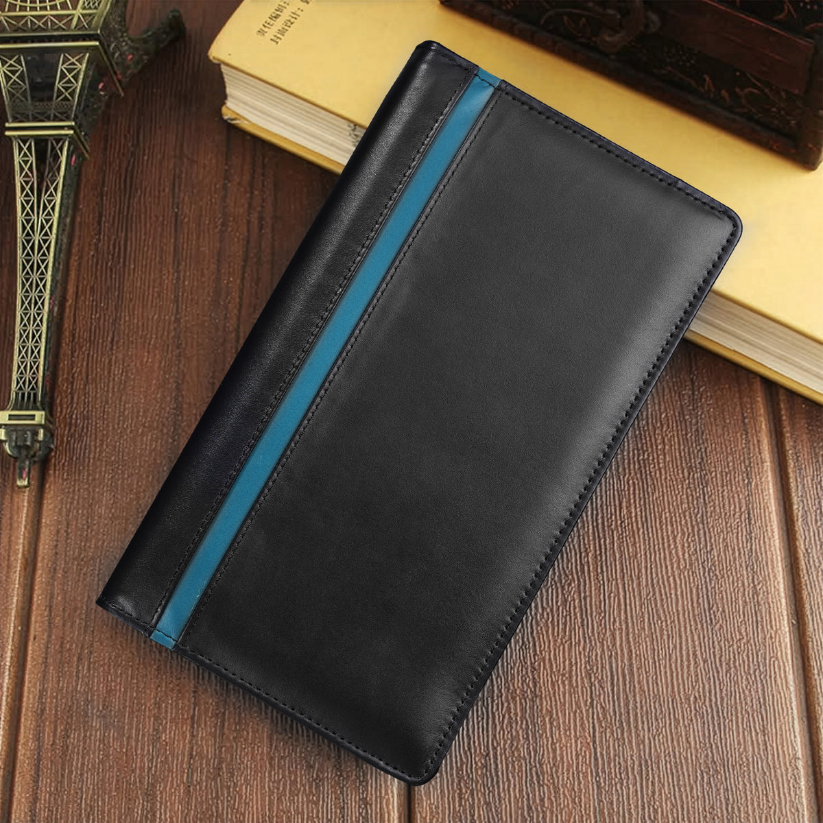 Men Leather long Wallet TP ZIP
