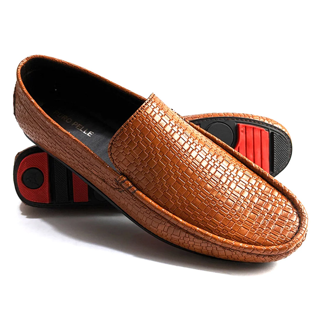 Men Brown Textured Loafer SJD 0S5