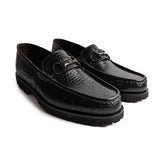 Black Croc Leather Shoe PJ01