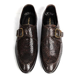 Men Formal Handmade Premium Sneak Embossing Singal  Monk Leather Shoe RSH-1111
