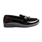 Men Formal Black Suede and Patent Tassle Shoe  JHM