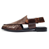 Men Formal Brown Croc Peshawari Chappal 003