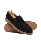 Black Suede Perforated Shoe LU30