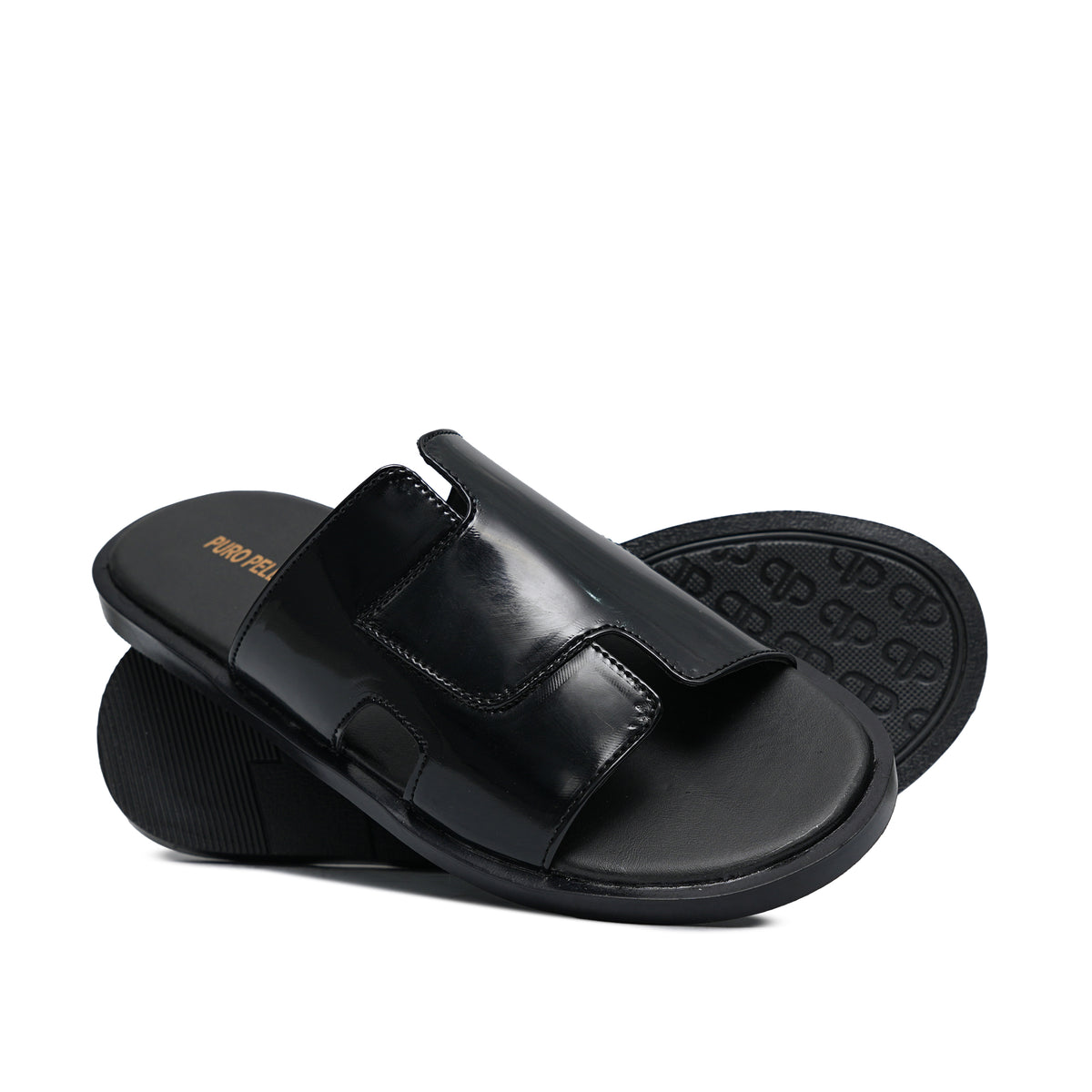 Black Patten Slipper SZ09