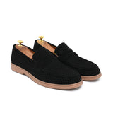 Black Suede Perforated Shoe LU30