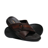 Brown Leather Slipper GT34