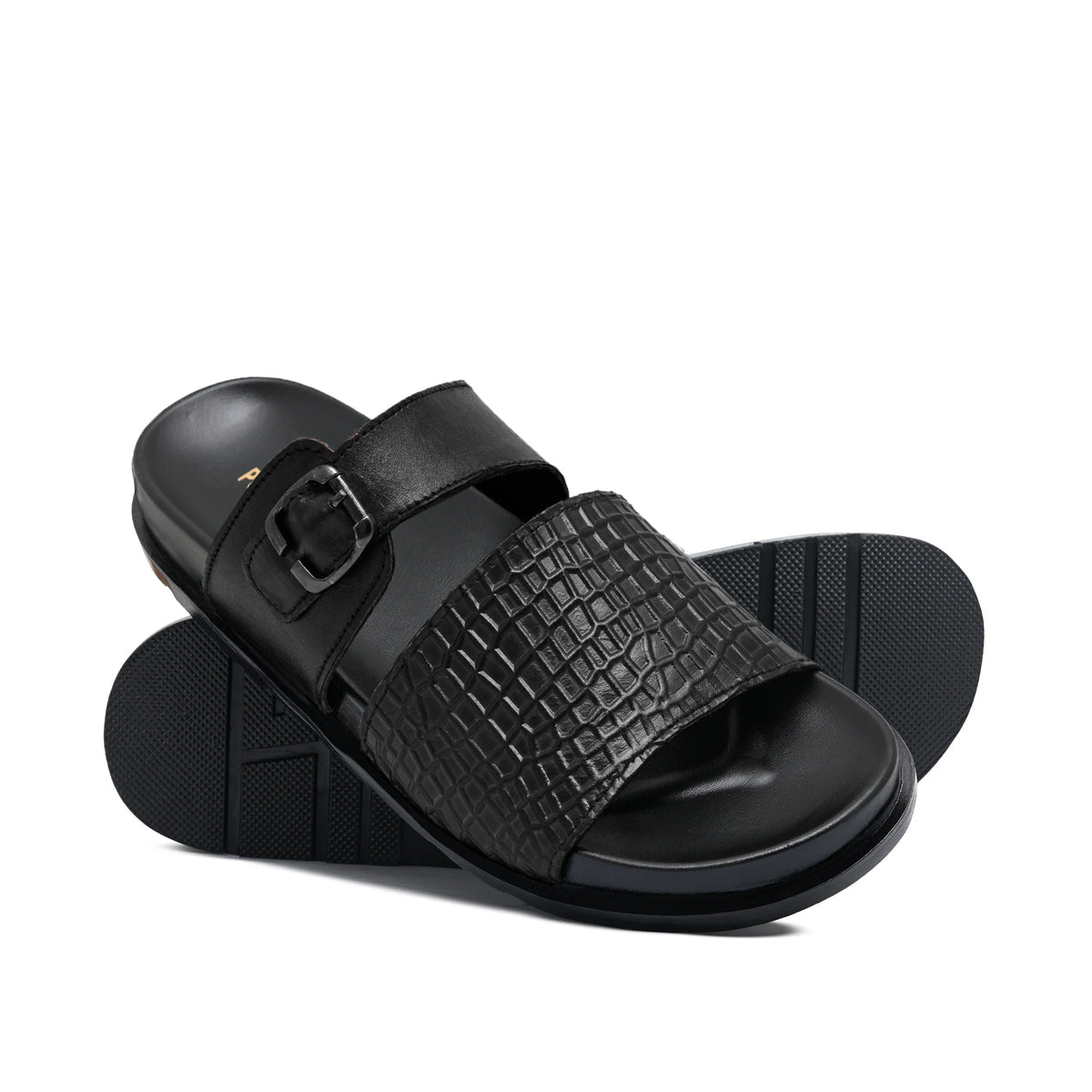 Black Croc Slipper SA128