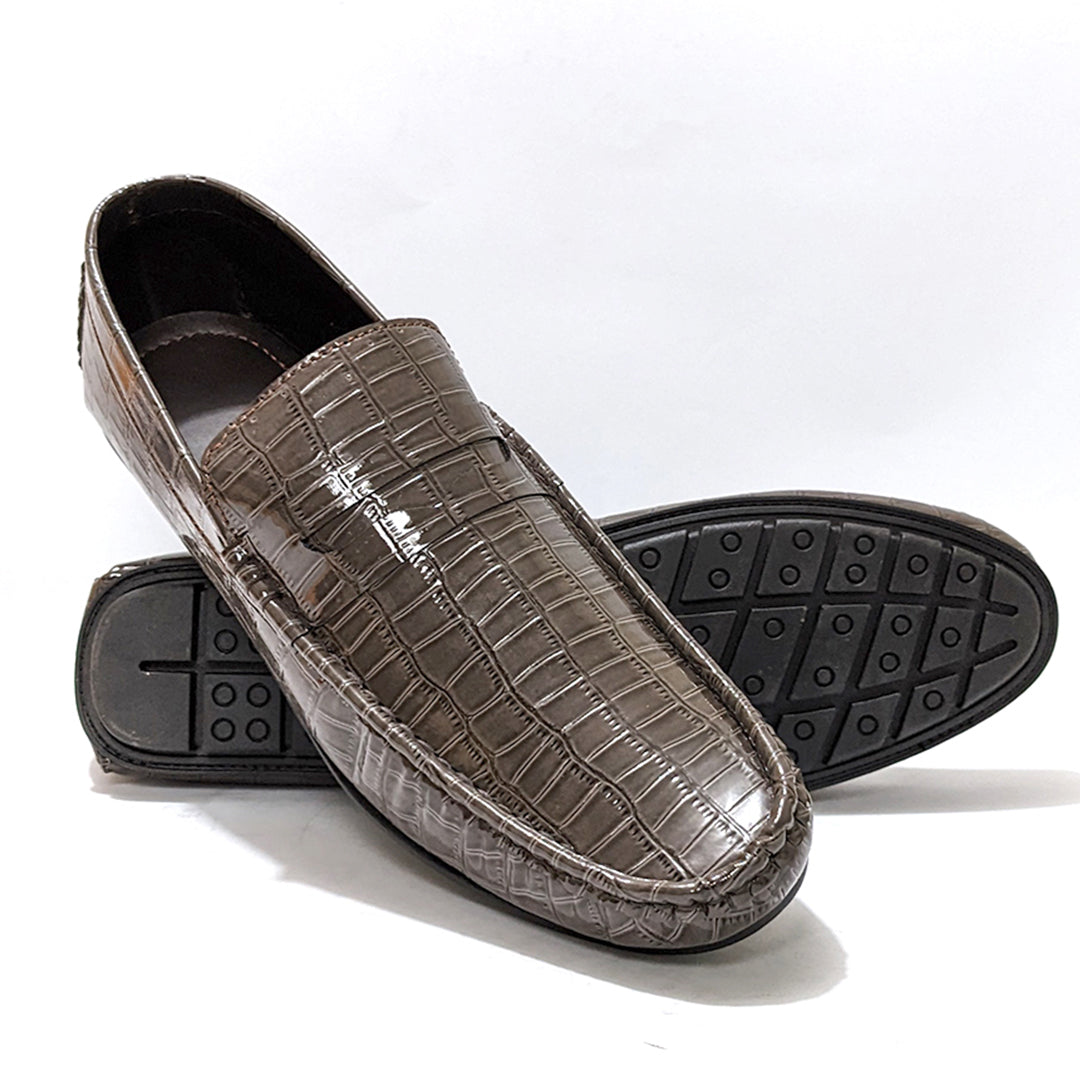 Men Grey Croc Patent  Loafer  SJD