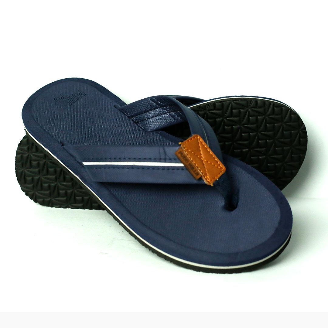 Men Slippers Flip Flop Comfortable Blue White