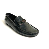 Men Patent Dark Grey Loafer SJD
