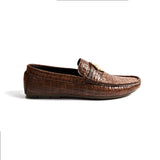 Men Premium Brown Croc Loafer SJD  0S6