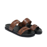 Brown double belt Slipper SA126