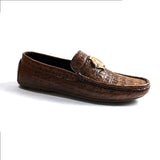Men Premium Brown Croc Loafer SJD  0S6
