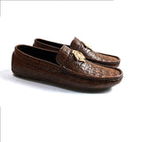 Men Premium Brown Croc Loafer SJD  0S6