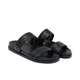 Black double belt Slipper SA125