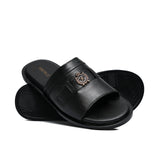 Black Leather Slipper GT33