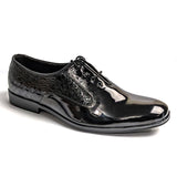 Men Formal Black Patent Lace Shoe JHM