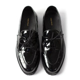 Men Formal High Sole Black Pure Patent Laced Leather Shoe 00X