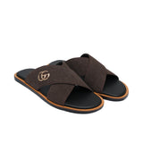 Brown Suede Slipper SZ12