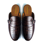 Men Formal Premium Brown Croc Mule Logomix0012
