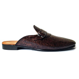 Men Formal Premium Brown Croc Mule Logomix0012