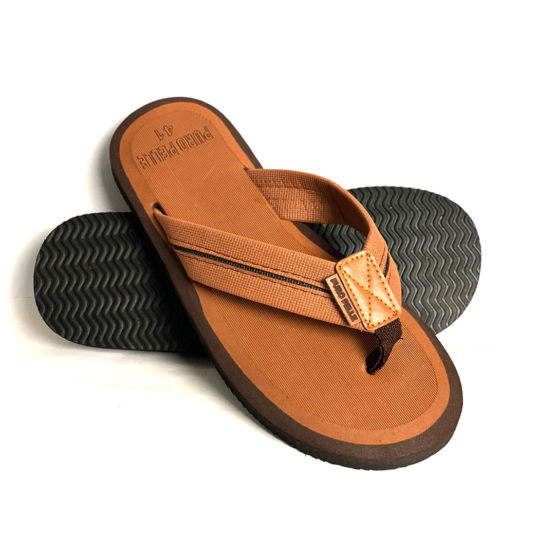 Men Slippers Flip Flop Comfortable Brown X1
