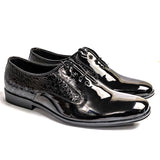 Men Formal Black Patent Lace Shoe JHM