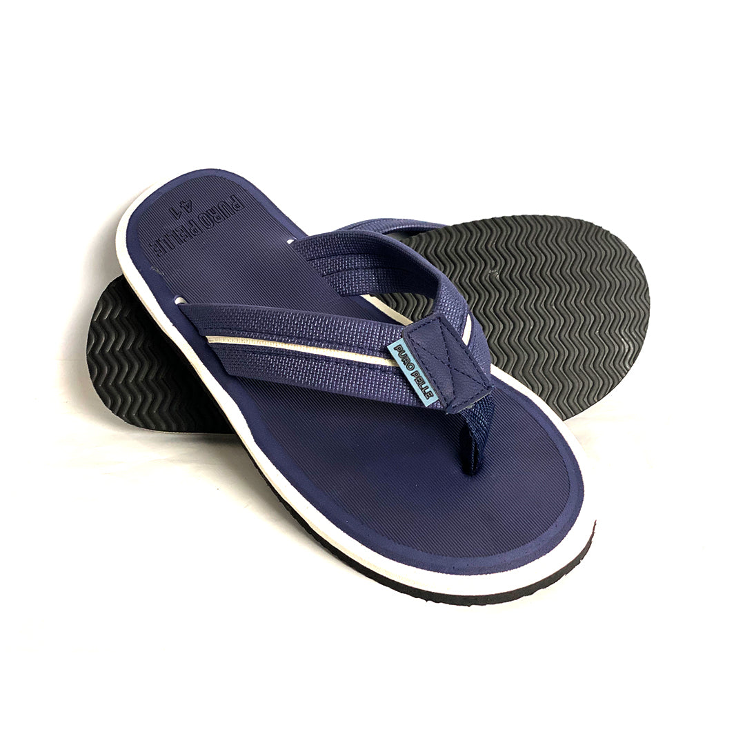 Men Slippers Flip Flop Comfortable Blue White B9
