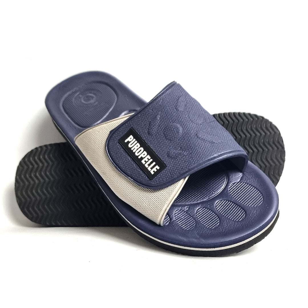 Men Slippers Flip Flop Comfortable Blue Grey X02