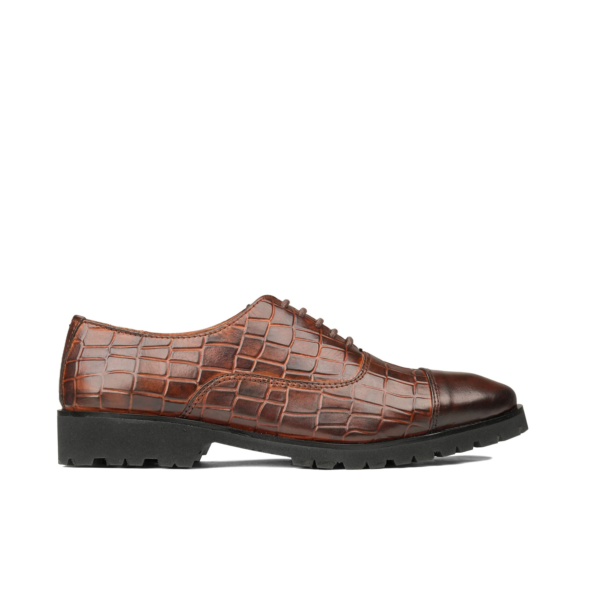 Brown Two Tone Lace Shoe PJ09