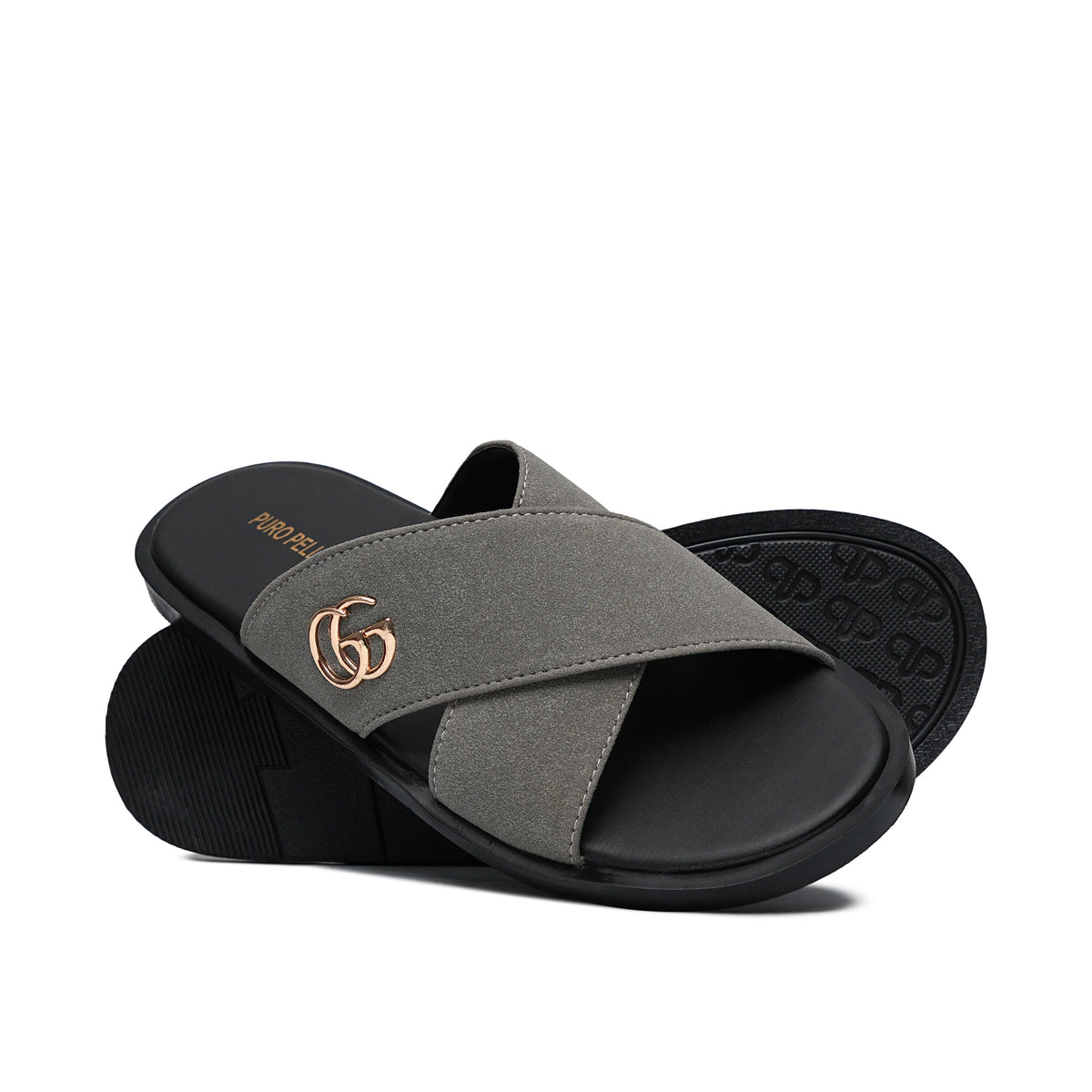 Gray Suede Slipper SZ14