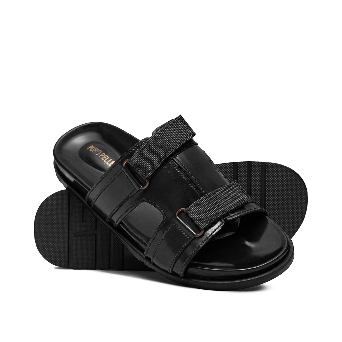 Black Strap Slipper SA149
