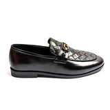 Men Formal Handmade Premium  Black Woven Leather Shoe