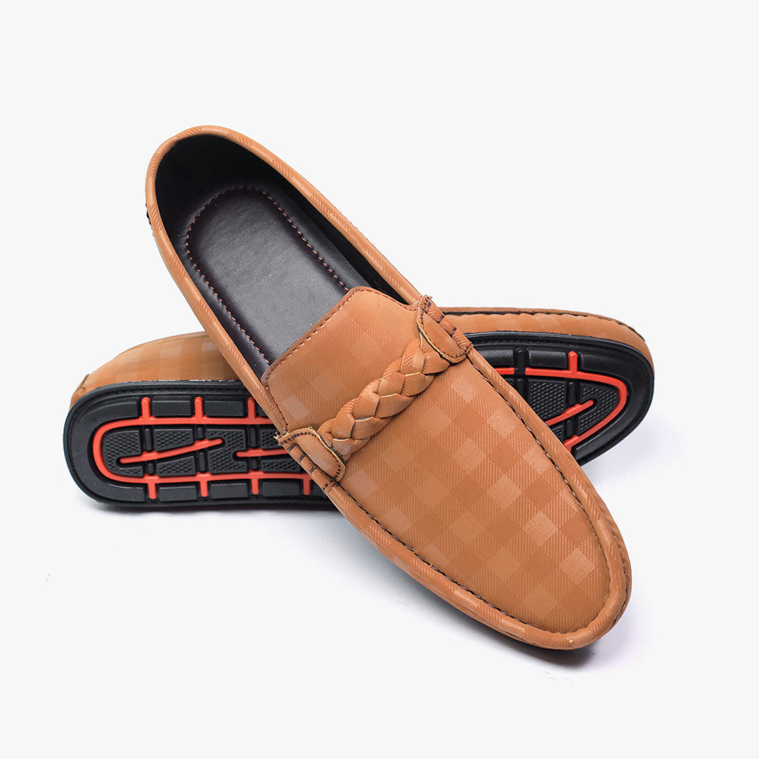 Men Light Brown Textured Loafer 0X  SJD