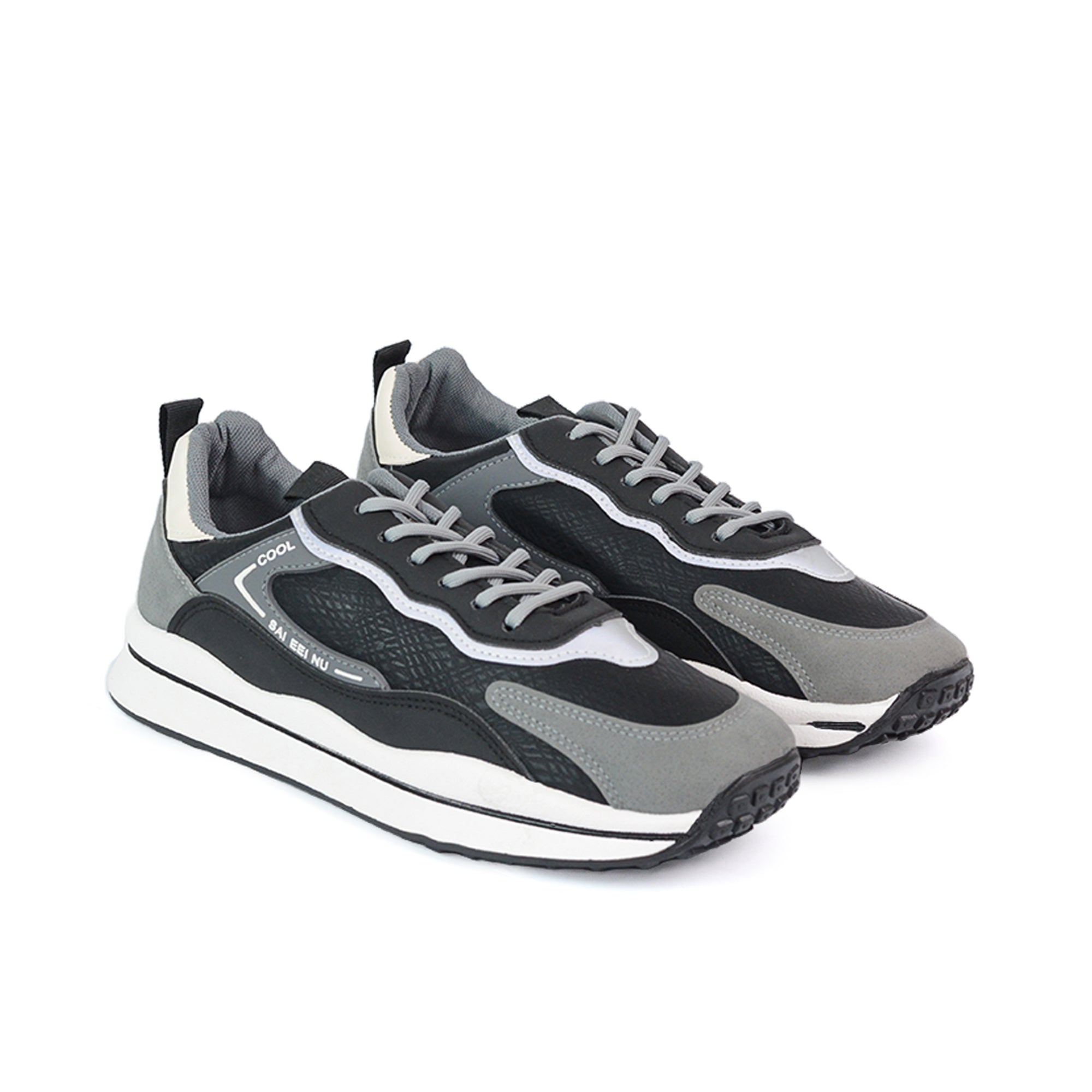 Men Premium Black & Grey Sneaker NSK-0049