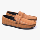 Men Light Brown Textured Loafer 0X  SJD
