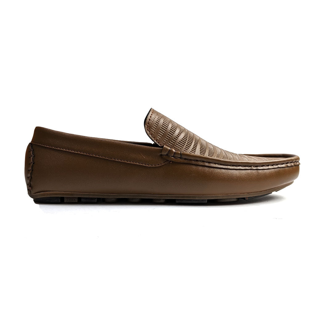 Men Brown Textured Premium Loafer 0010 SJD