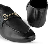 Sleek Black Leather Loafer PA28