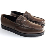 Men Formal High Sole Elegant Brown Croc Pure Leather Shoe  JAV02